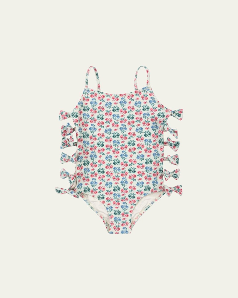 Girl's Edith Floral-Print Swimsuit, Size 2
